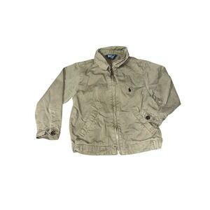 Polo Ralph Lauren Kids Olive Khaki Cotton Twill Harrington Jacket Size 4 4T